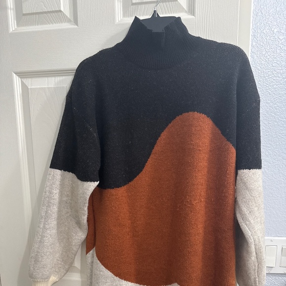 Colorblock Long Sleeve Sweater Dress - Picture 6 of 7